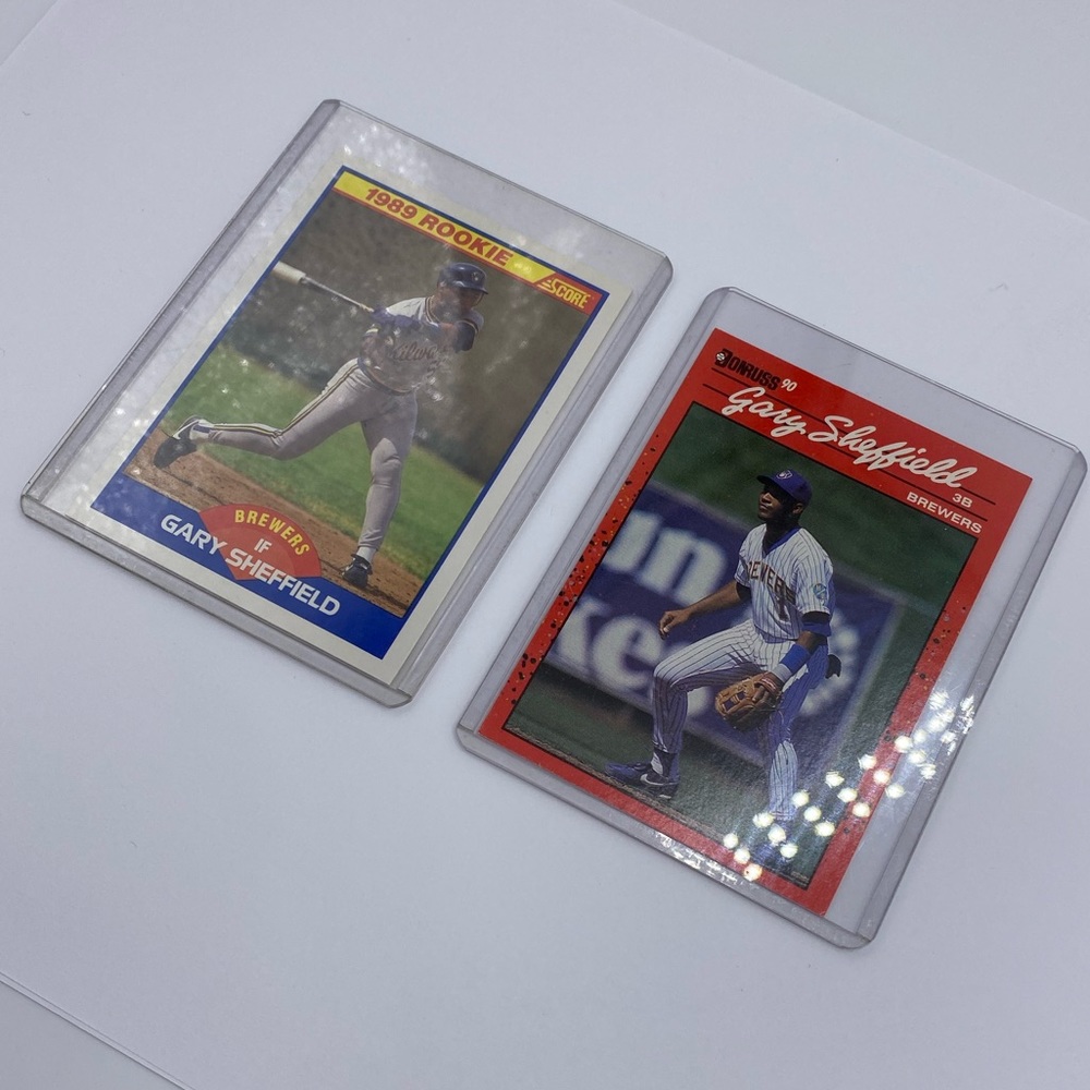 Gary Sheffield 1989 Score Rookie Card & Donruss90 Baseball MLB Milwaukee Brewers